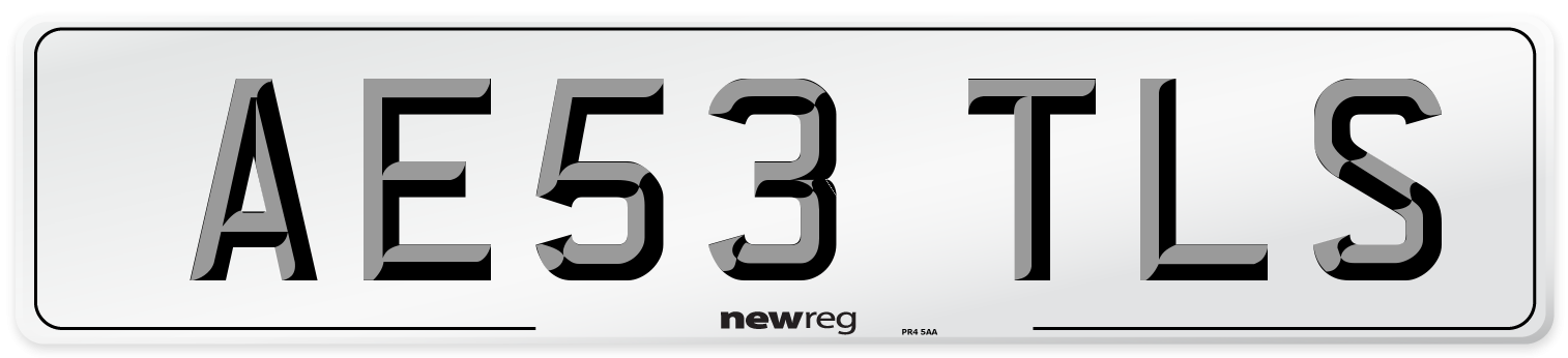 AE53 TLS Number Plate from New Reg